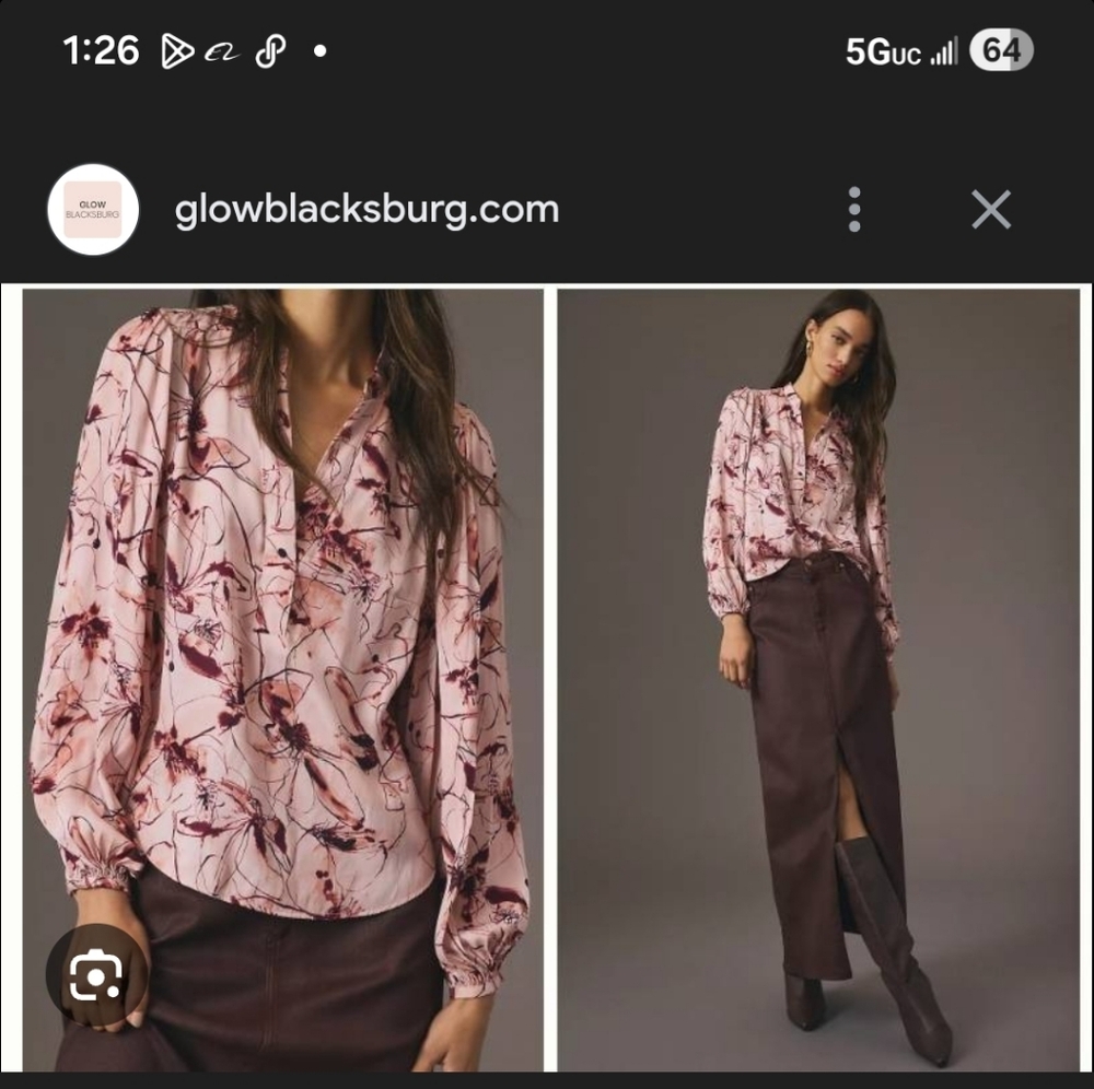 NWOT $110 Anthropologie Printed Bell Sleeve Blouse Size Small - Picture 7 of 7